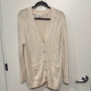 Aritzia Wilfred Cable Knit Cardigan Sweater